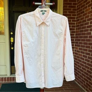 Ralph Lauren Pink & White 100% Cotton Striped Long Sleeve Dress Shirt Size 2X